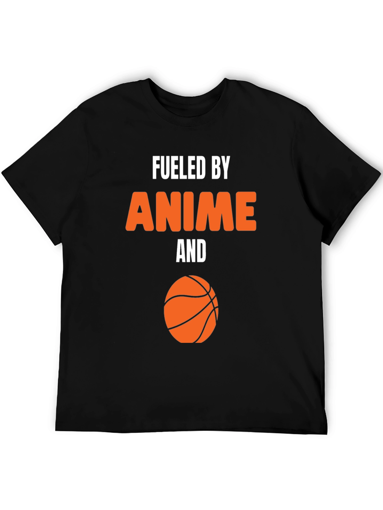 Anime & Basketball Black Graphic Tee