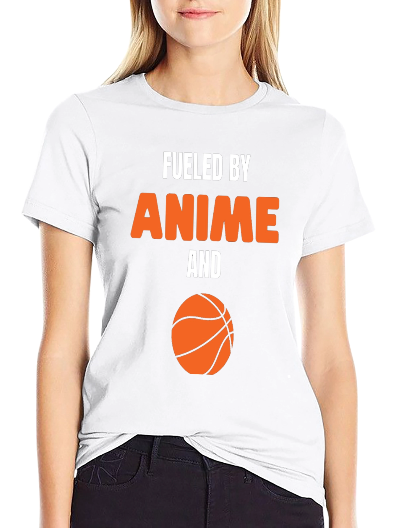 Anime & Basketball Black Graphic Tee