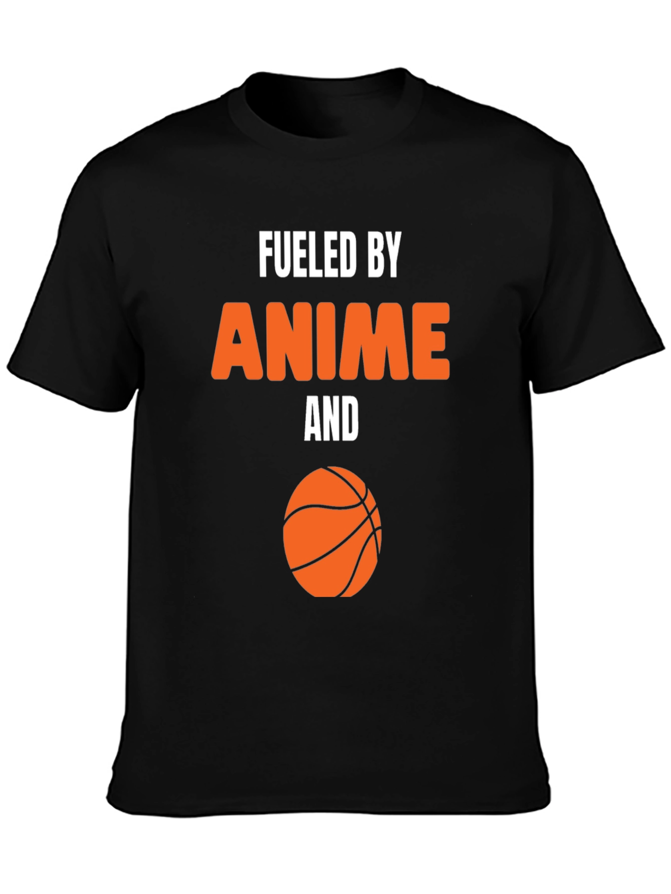 Anime & Basketball Black Graphic Tee