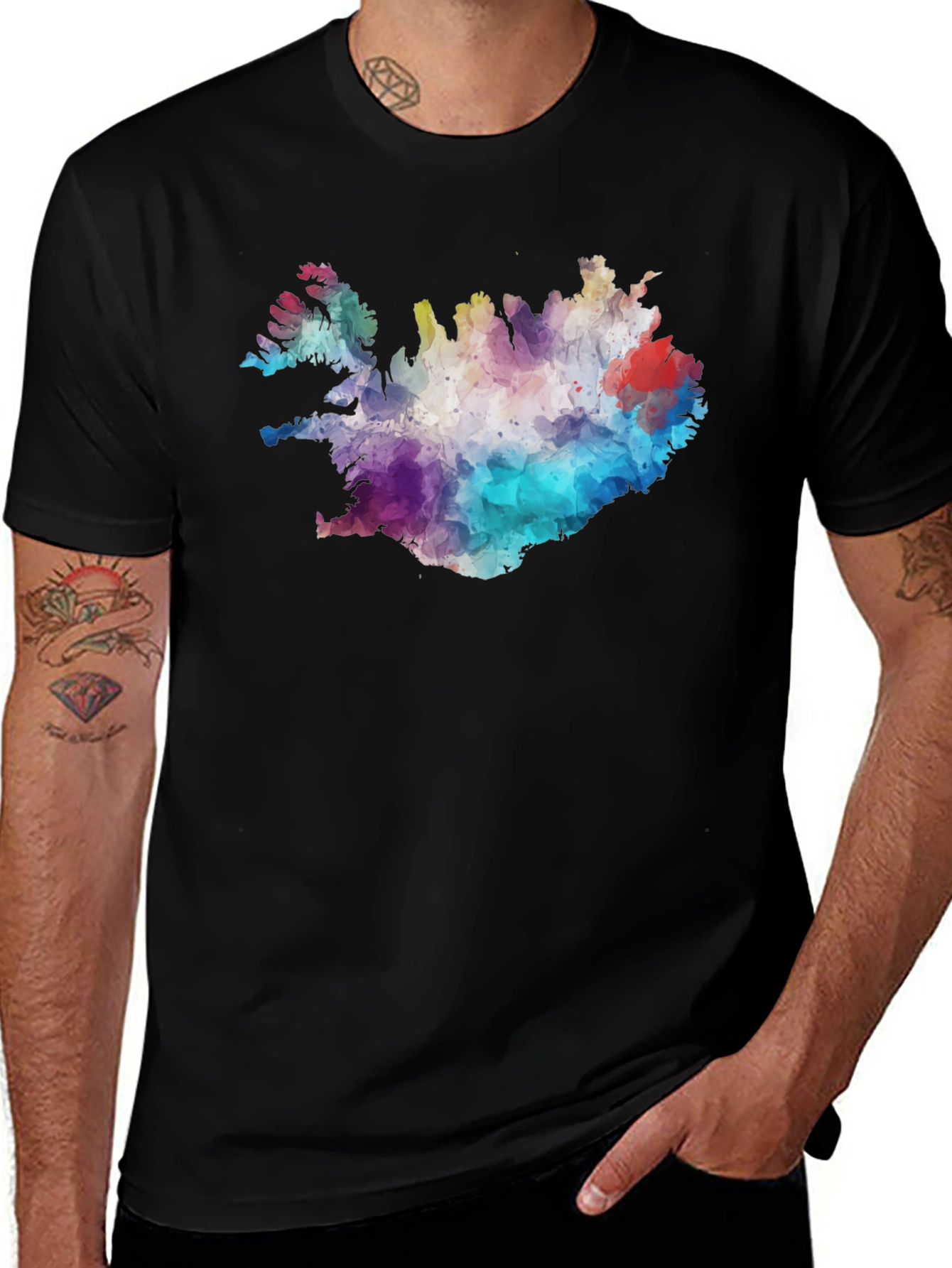 Iceland Map Graphic Tee - Mens Black T-Shirt