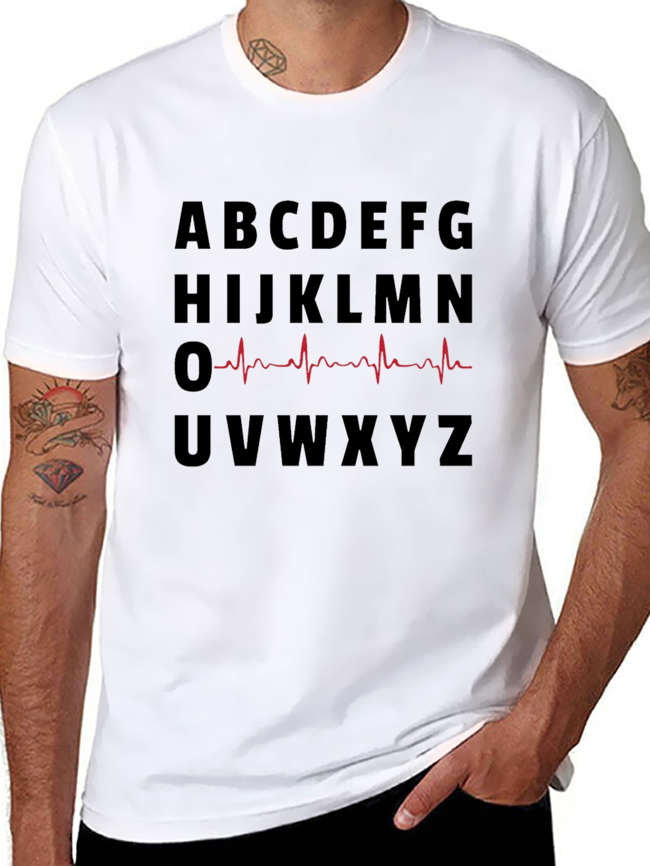 Alphabet Heartbeat Graphic T-Shirt