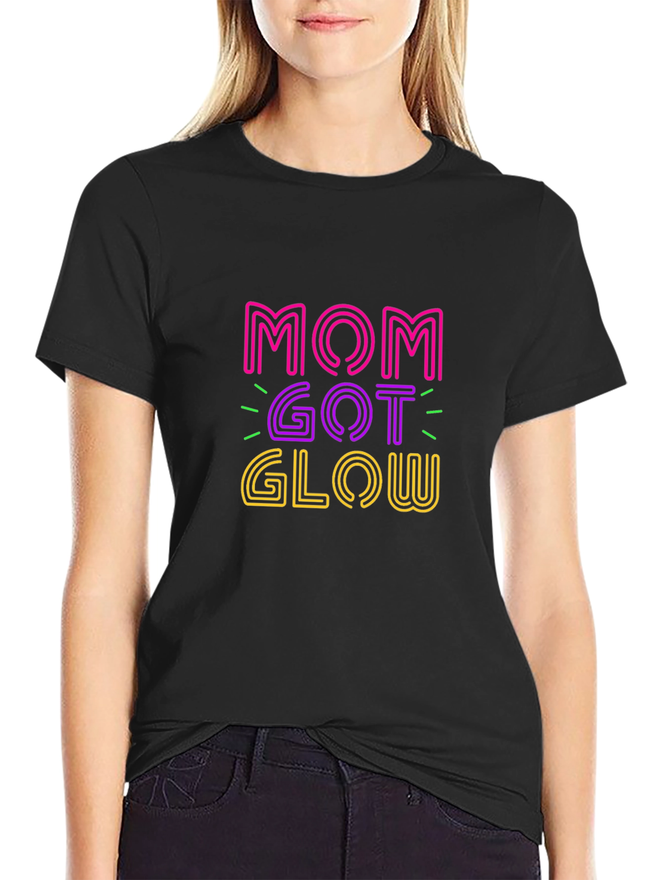 Mom Got Glow Graphic T-Shirt - Trendy Neon Design