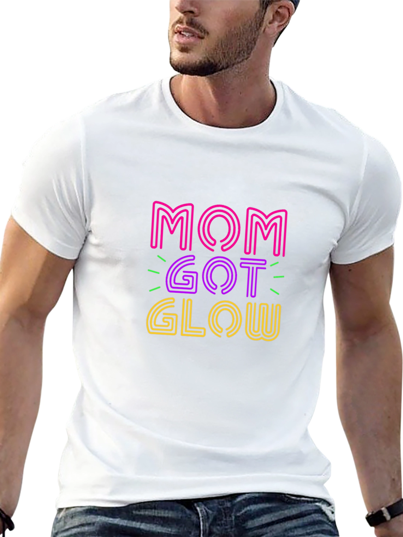 Mom Got Glow Graphic T-Shirt - Trendy Neon Design