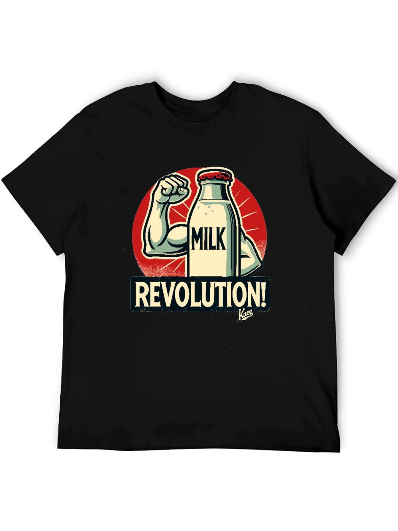 Milk Revolution T-Shirt - Black Cotton Graphic Tee