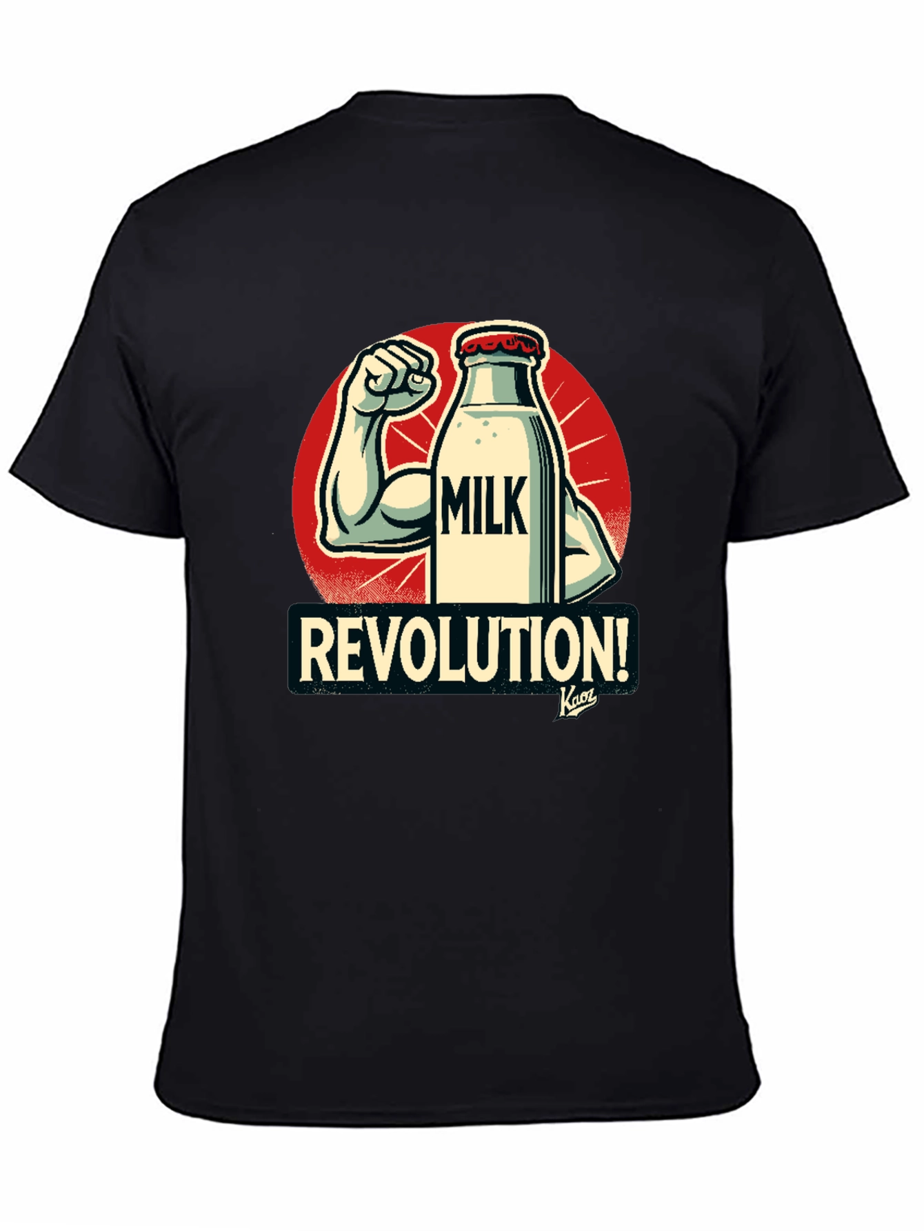 Milk Revolution T-Shirt - Black Cotton Graphic Tee