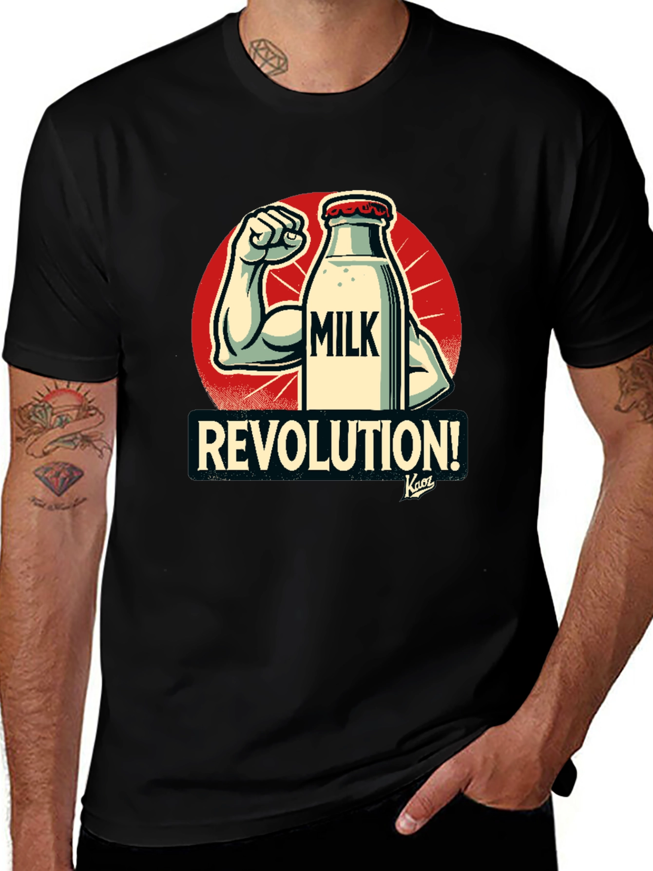 Milk Revolution T-Shirt - Black Cotton Graphic Tee