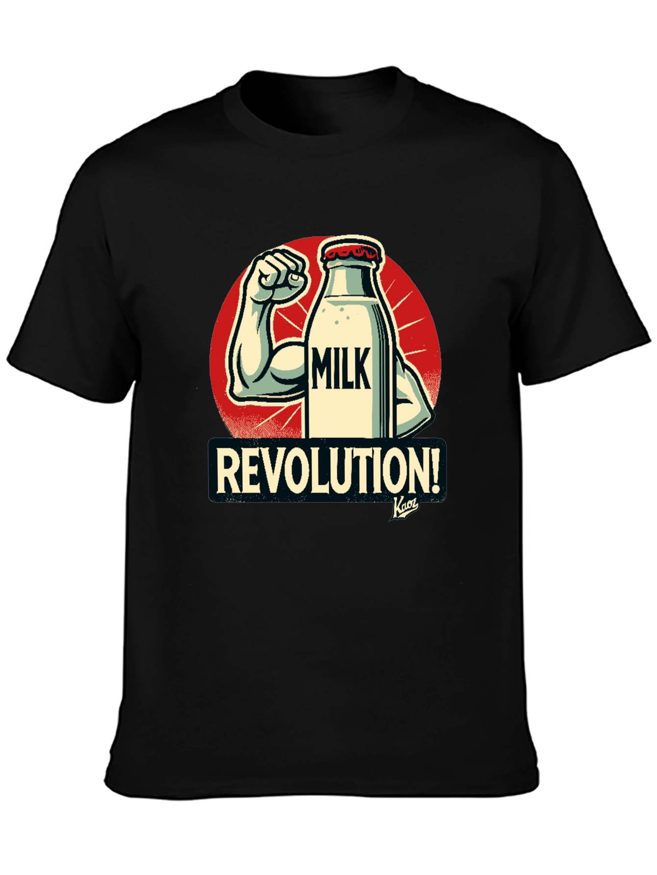 Milk Revolution T-Shirt - Black Cotton Graphic Tee