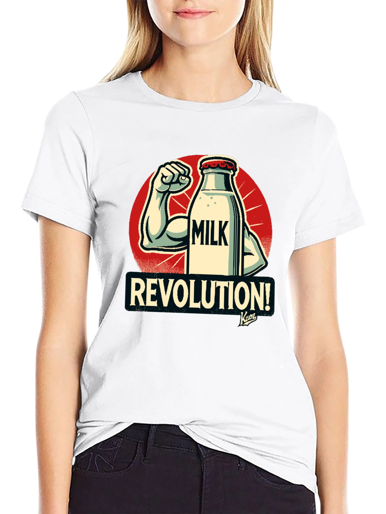 Milk Revolution T-Shirt - Black Cotton Graphic Tee