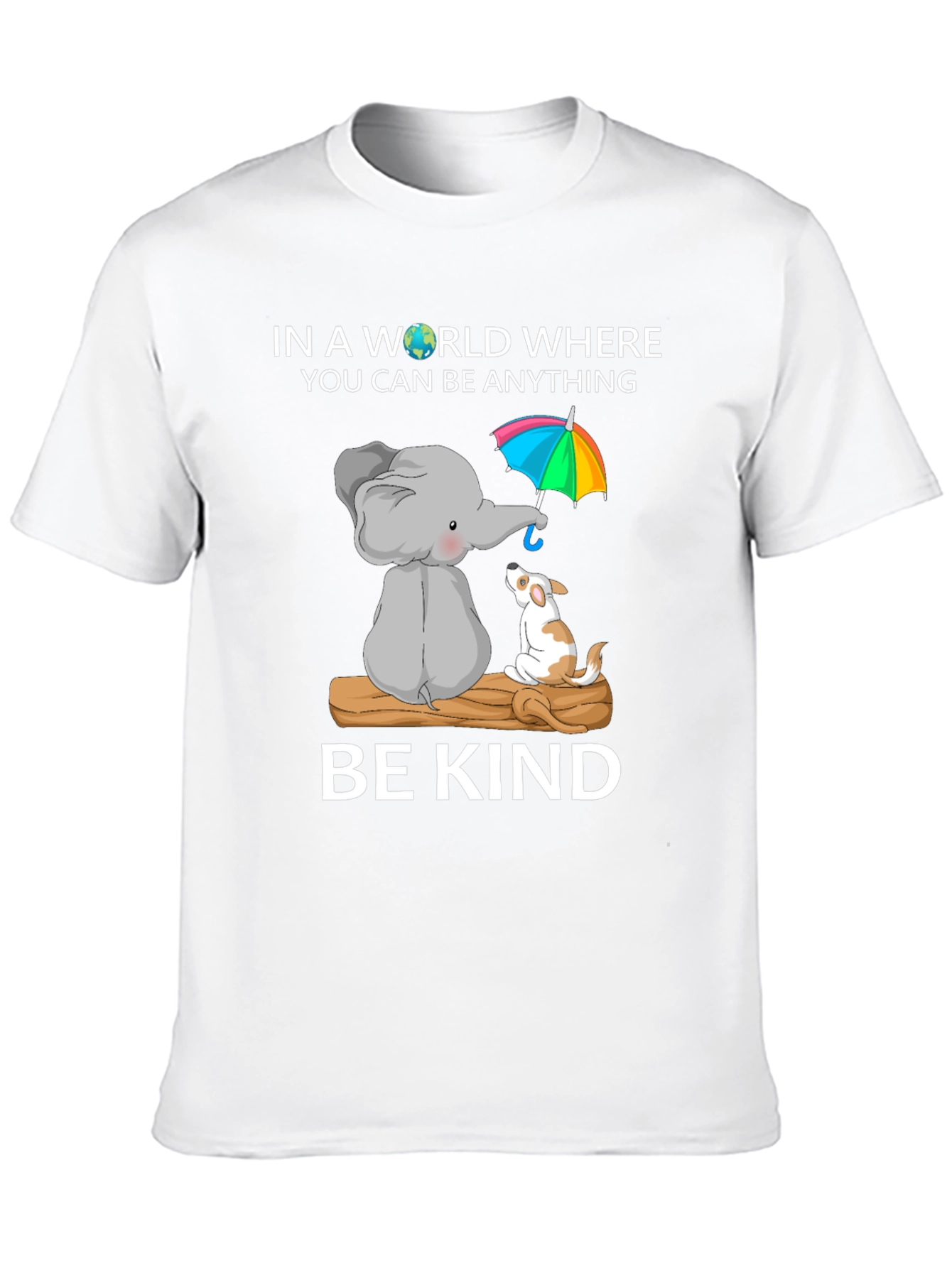 Be Kind Elephant and Dog T-Shirt | Cute Animal Graphic Tee | Dog Lover Gift | Free Shipping $50+