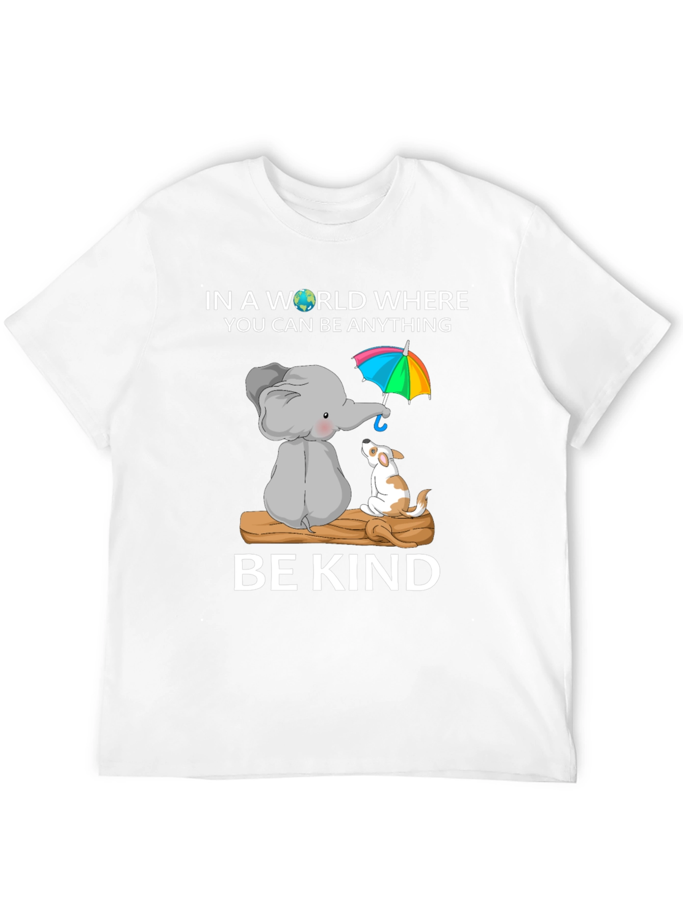 Be Kind Elephant and Dog T-Shirt | Cute Animal Graphic Tee | Dog Lover Gift | Free Shipping $50+