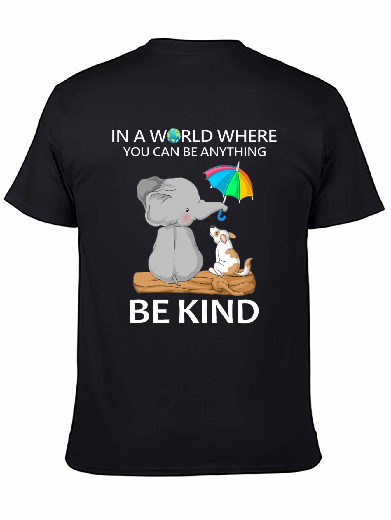 Be Kind Elephant and Dog T-Shirt | Cute Animal Graphic Tee | Dog Lover Gift | Free Shipping $50+