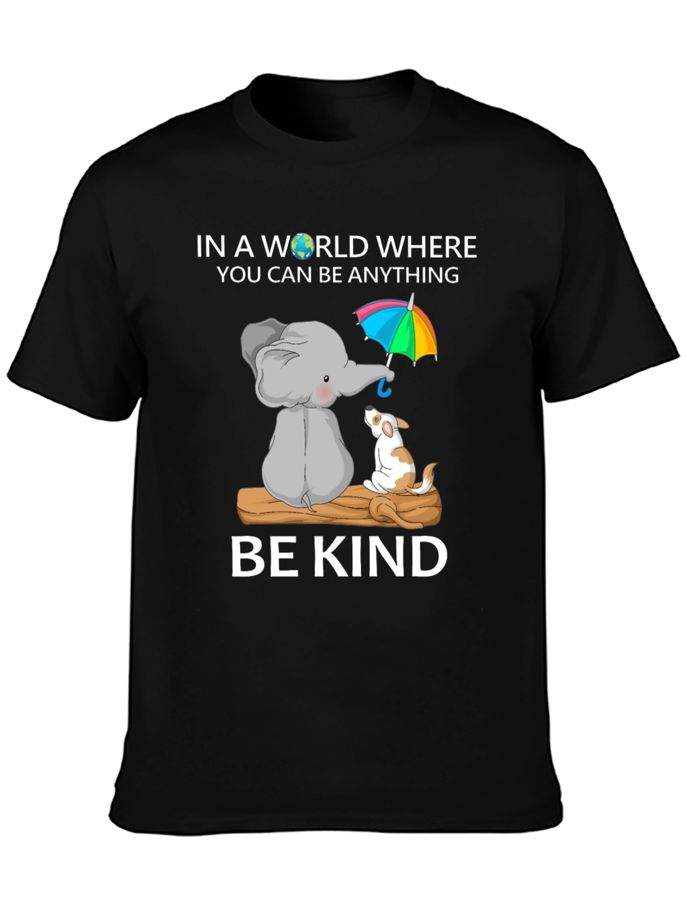 Be Kind Elephant and Dog T-Shirt | Cute Animal Graphic Tee | Dog Lover Gift | Free Shipping $50+