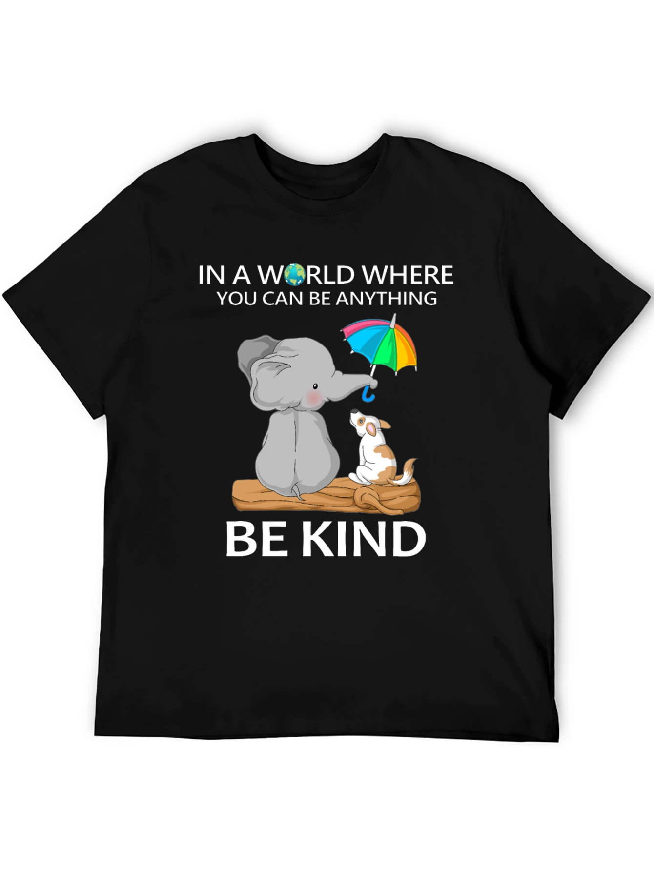 Be Kind Elephant and Dog T-Shirt | Cute Animal Graphic Tee | Dog Lover Gift | Free Shipping $50+