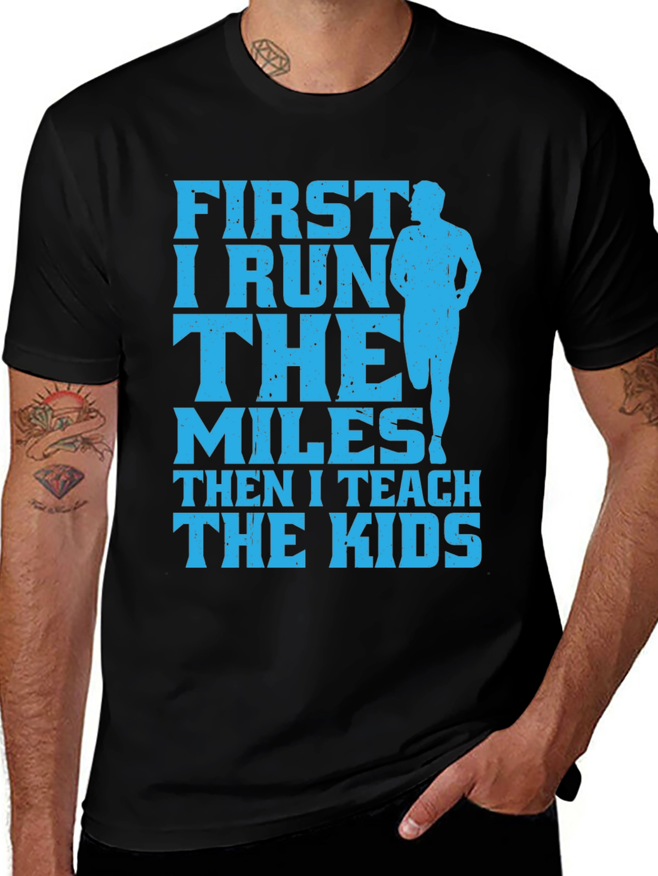 Runner Teacher T-Shirt: First I Run Then I Teach