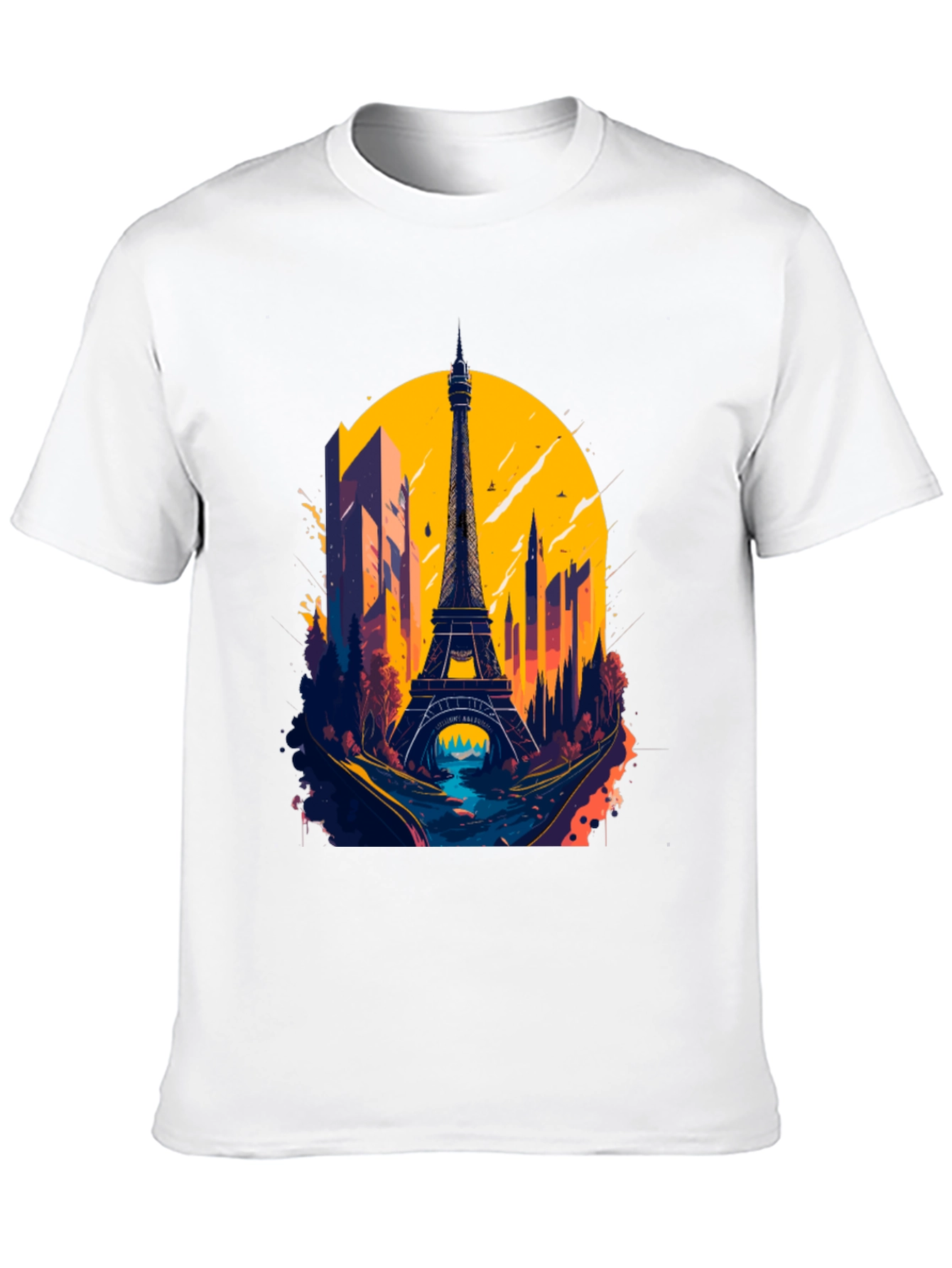 Paris Eiffel Tower Graphic Tee - Stylish Black T-Shirt