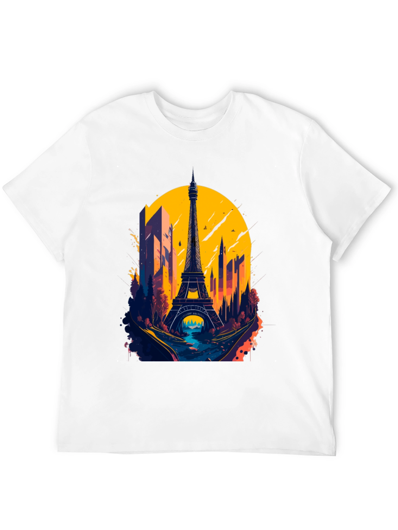 Paris Eiffel Tower Graphic Tee - Stylish Black T-Shirt