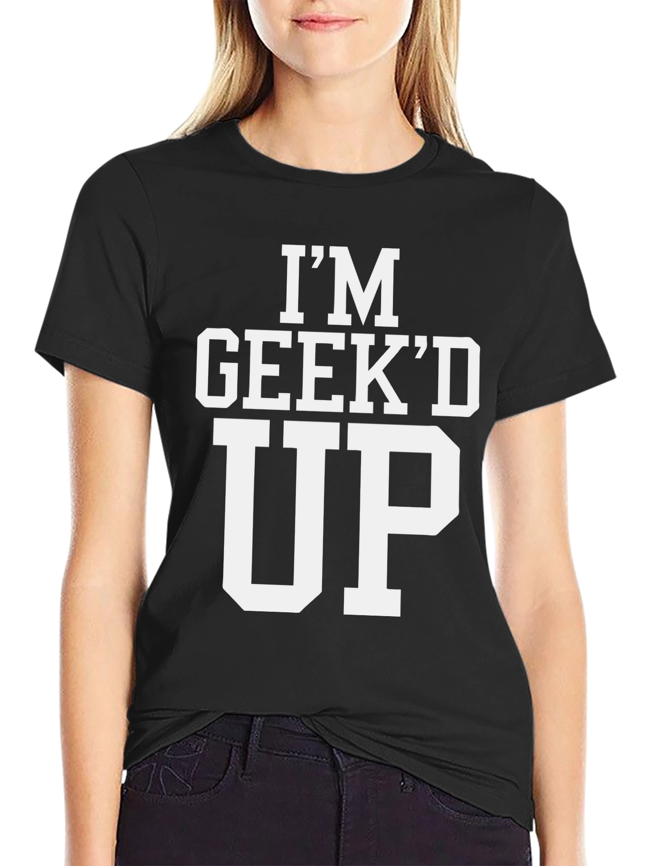 Im Geekd Up Graphic Tee - Cool Black T-Shirt
