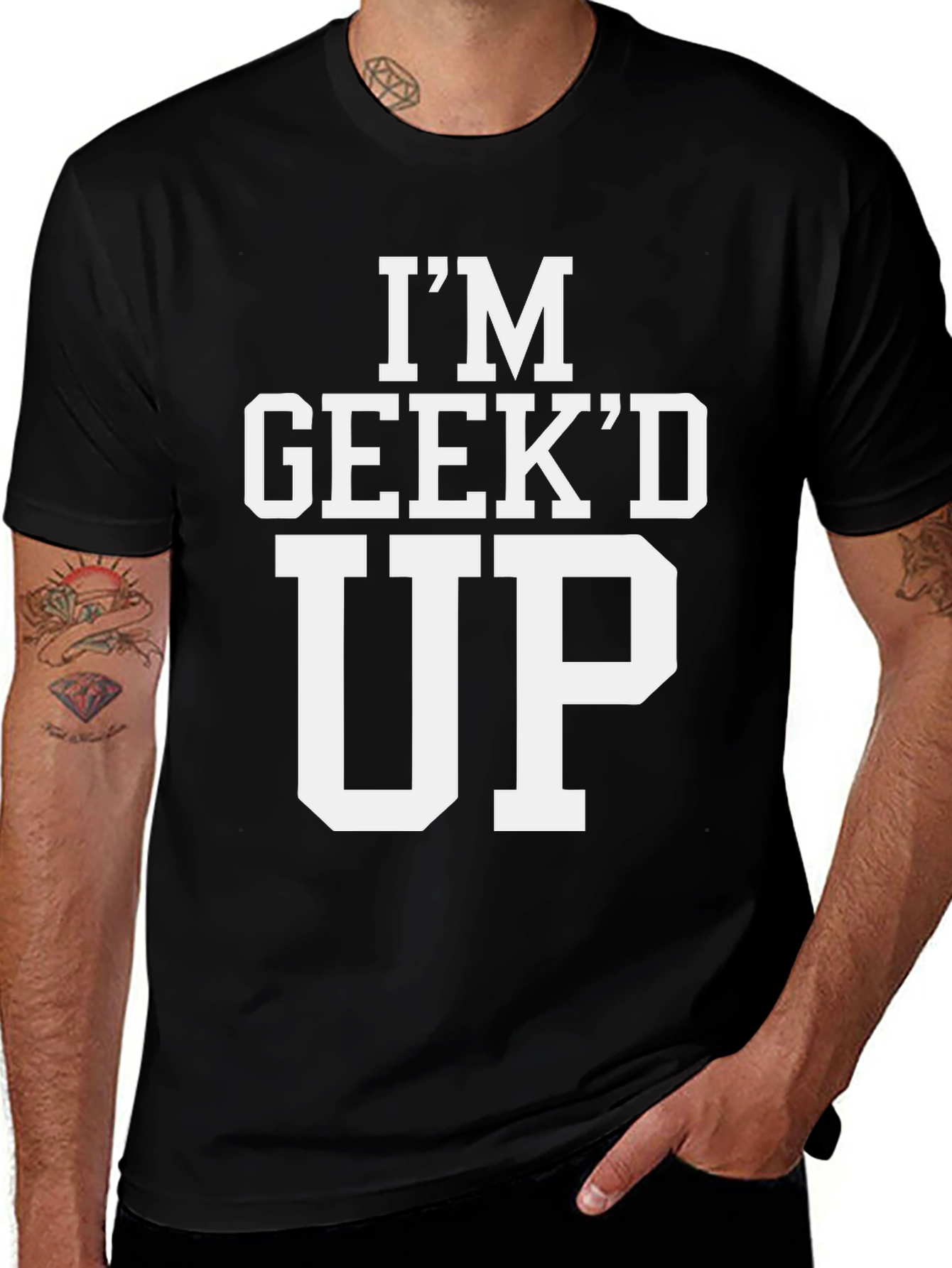 Im Geekd Up Graphic Tee - Cool Black T-Shirt
