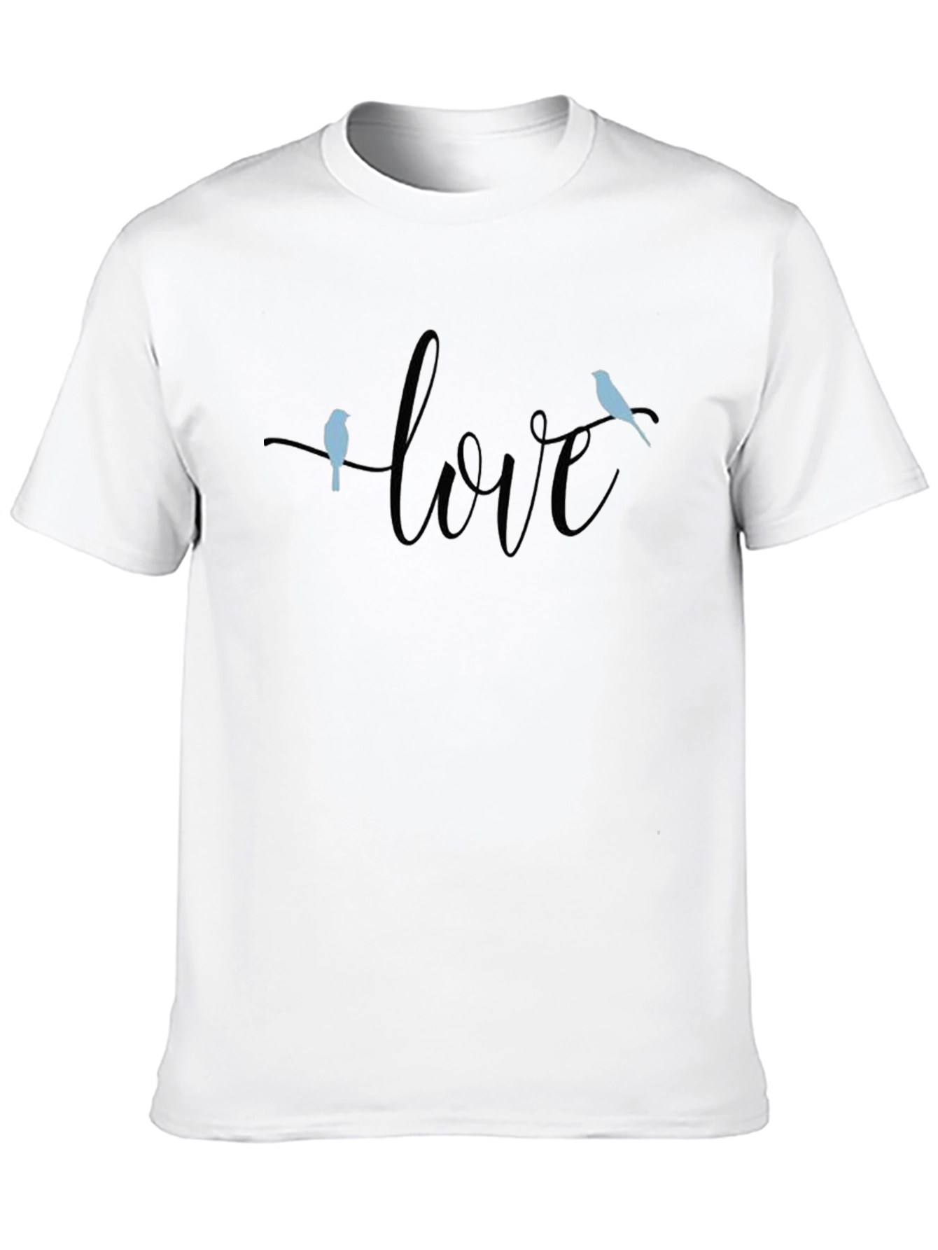 Love Birds Graphic Black T-Shirt