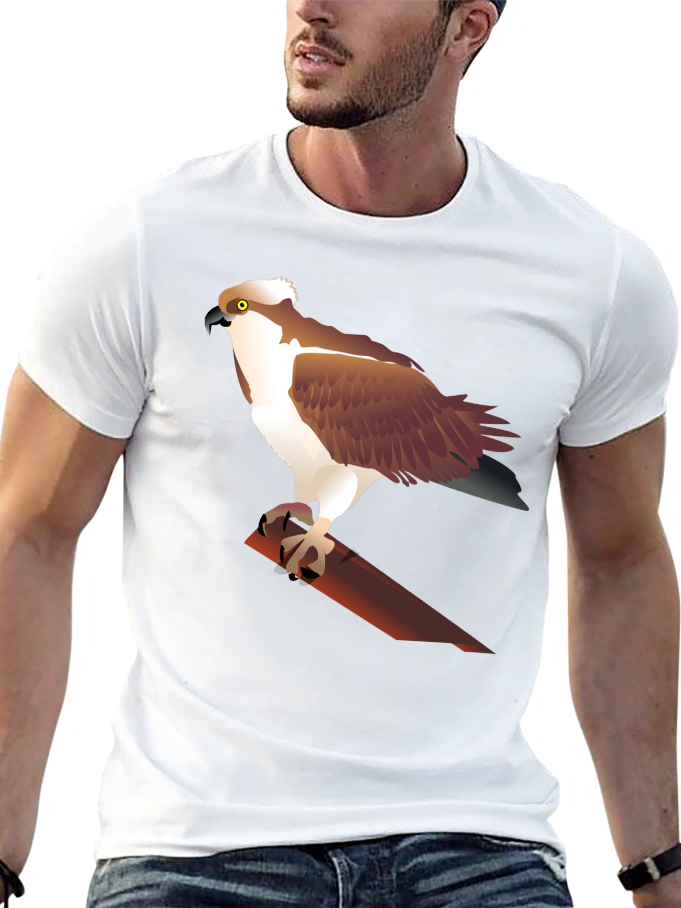 Osprey Bird Graphic T-Shirt - Black Cotton Tee