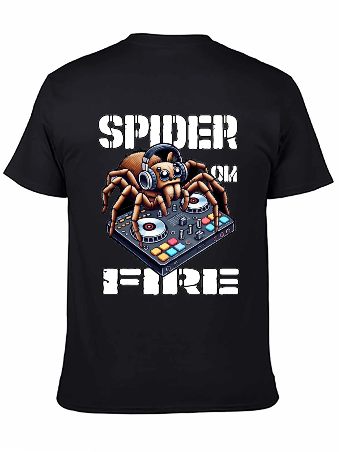Spider DJ T-Shirt - Spider on Fire