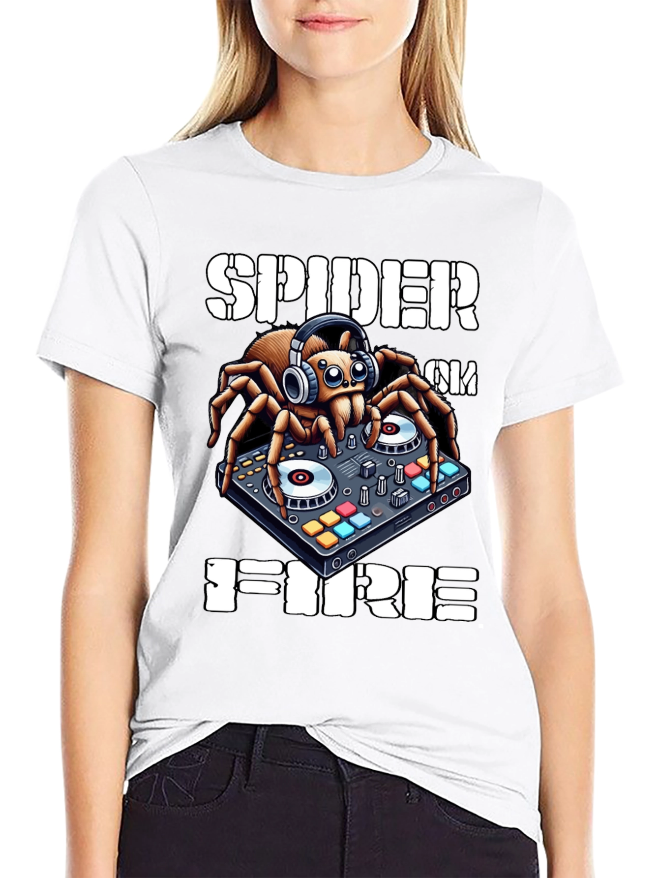 Spider DJ T-Shirt - Spider on Fire