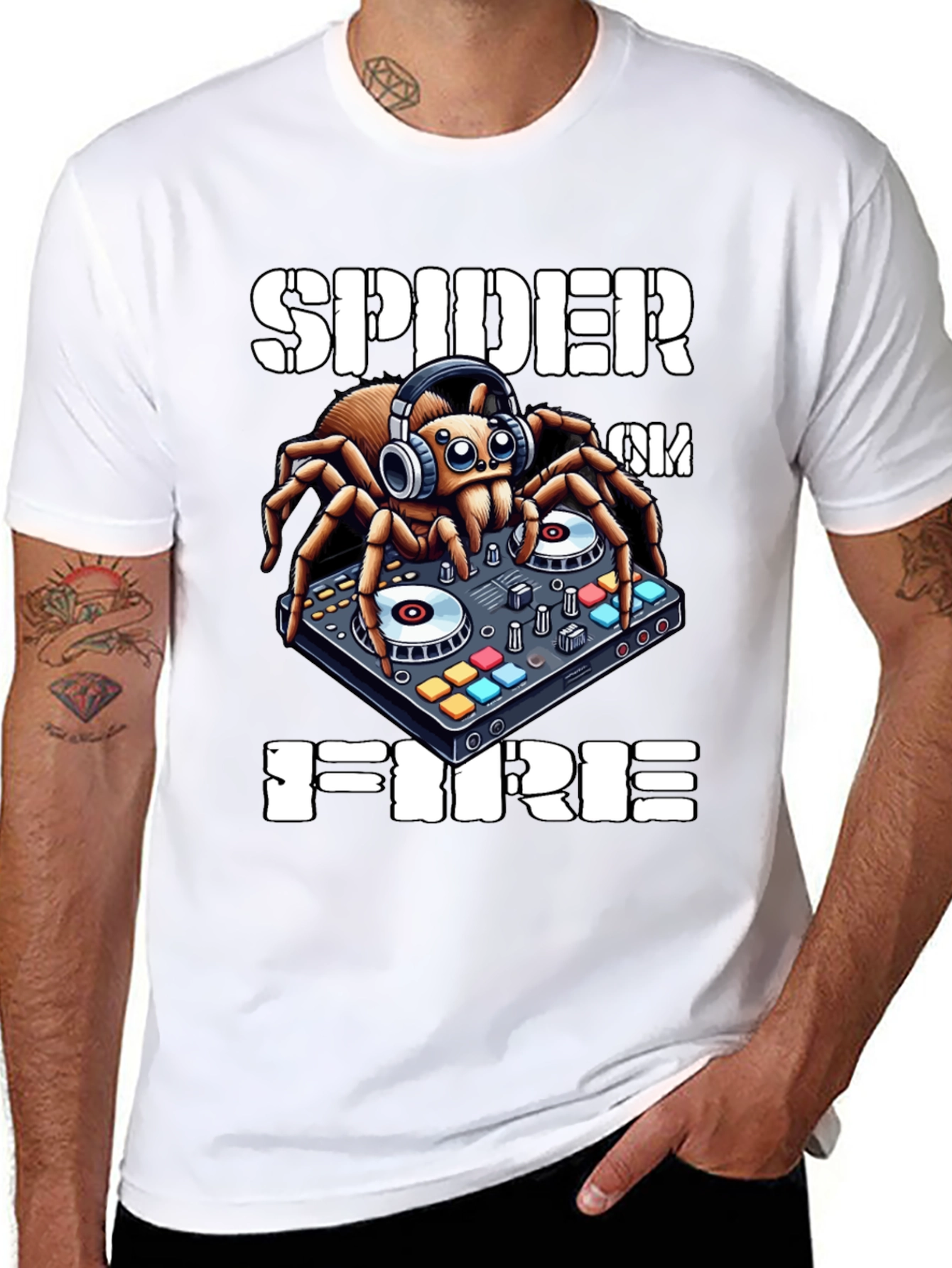 Spider DJ T-Shirt - Spider on Fire