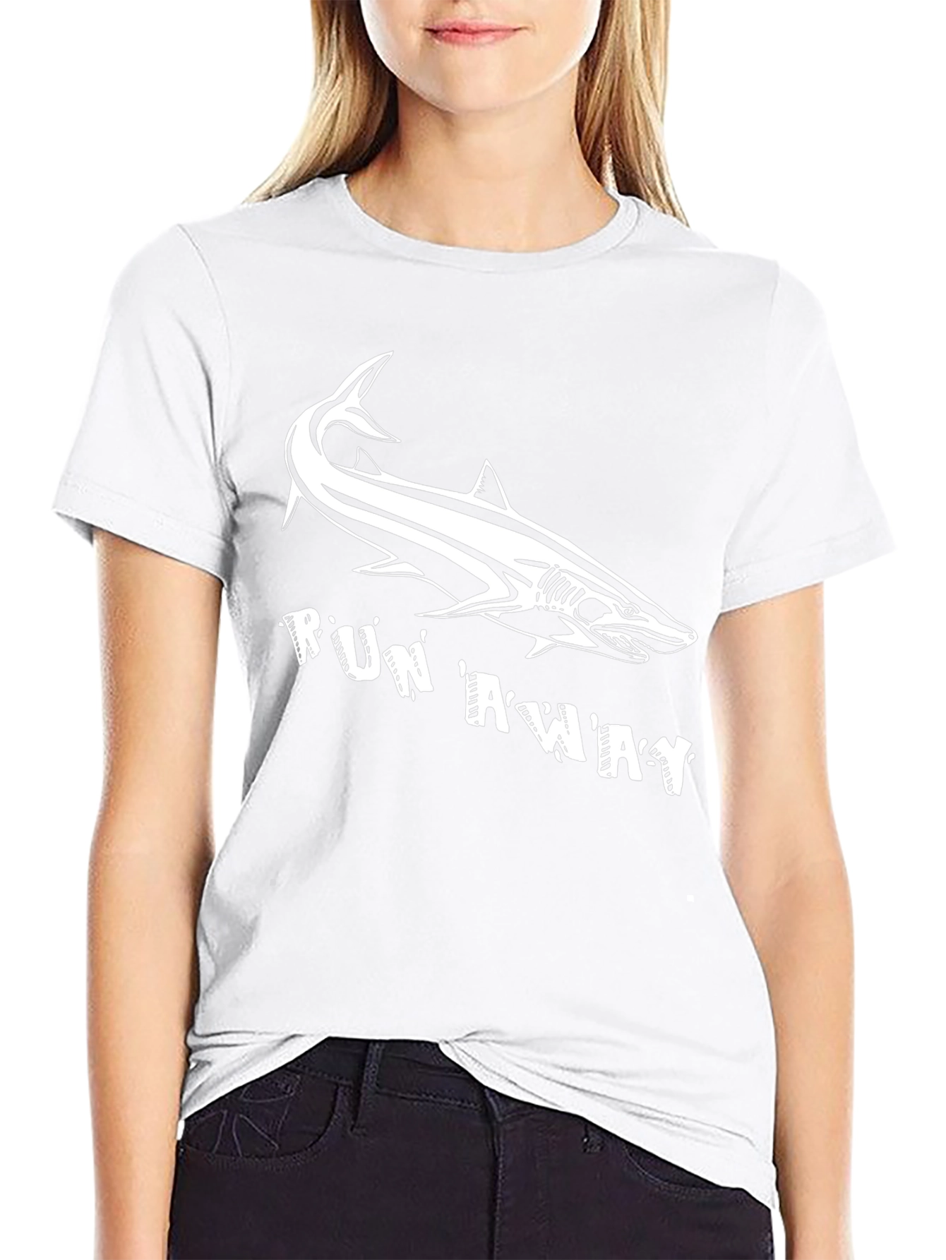 Shark Run Away Graphic Tee