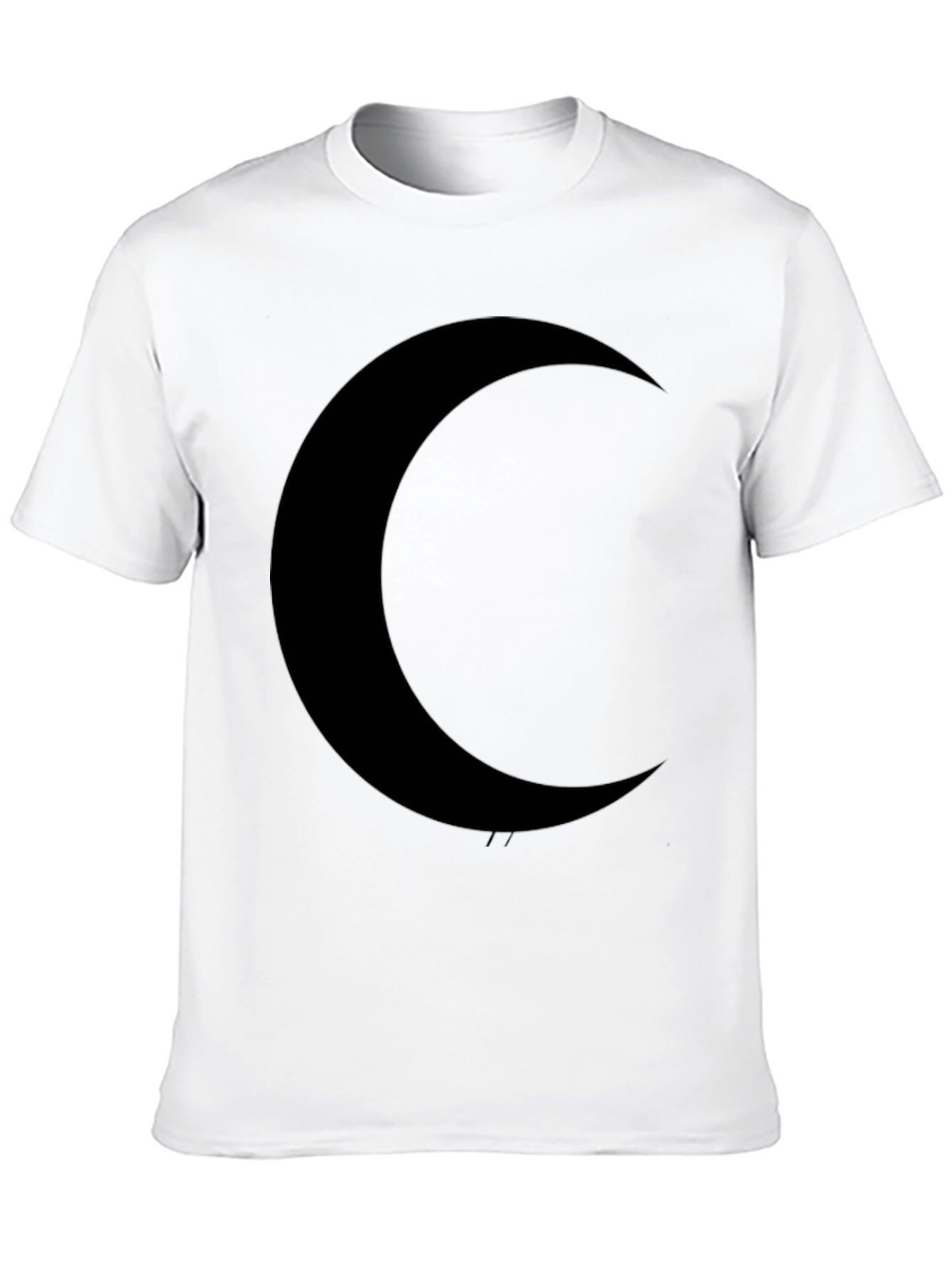 Black Crescent Moon Graphic T-Shirt - Modern Style