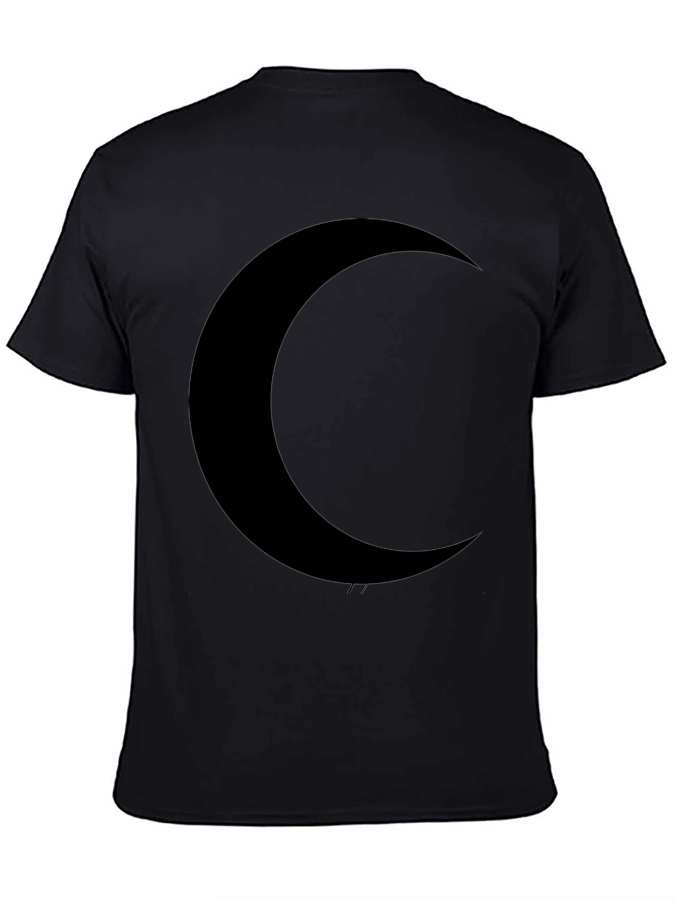 Black Crescent Moon Graphic T-Shirt - Modern Style