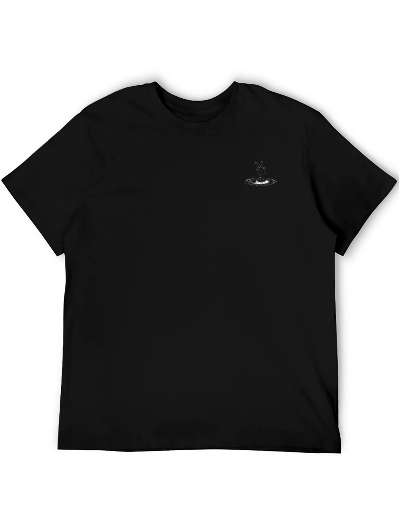 Mens Black Graphic Print Crew Neck T-Shirt