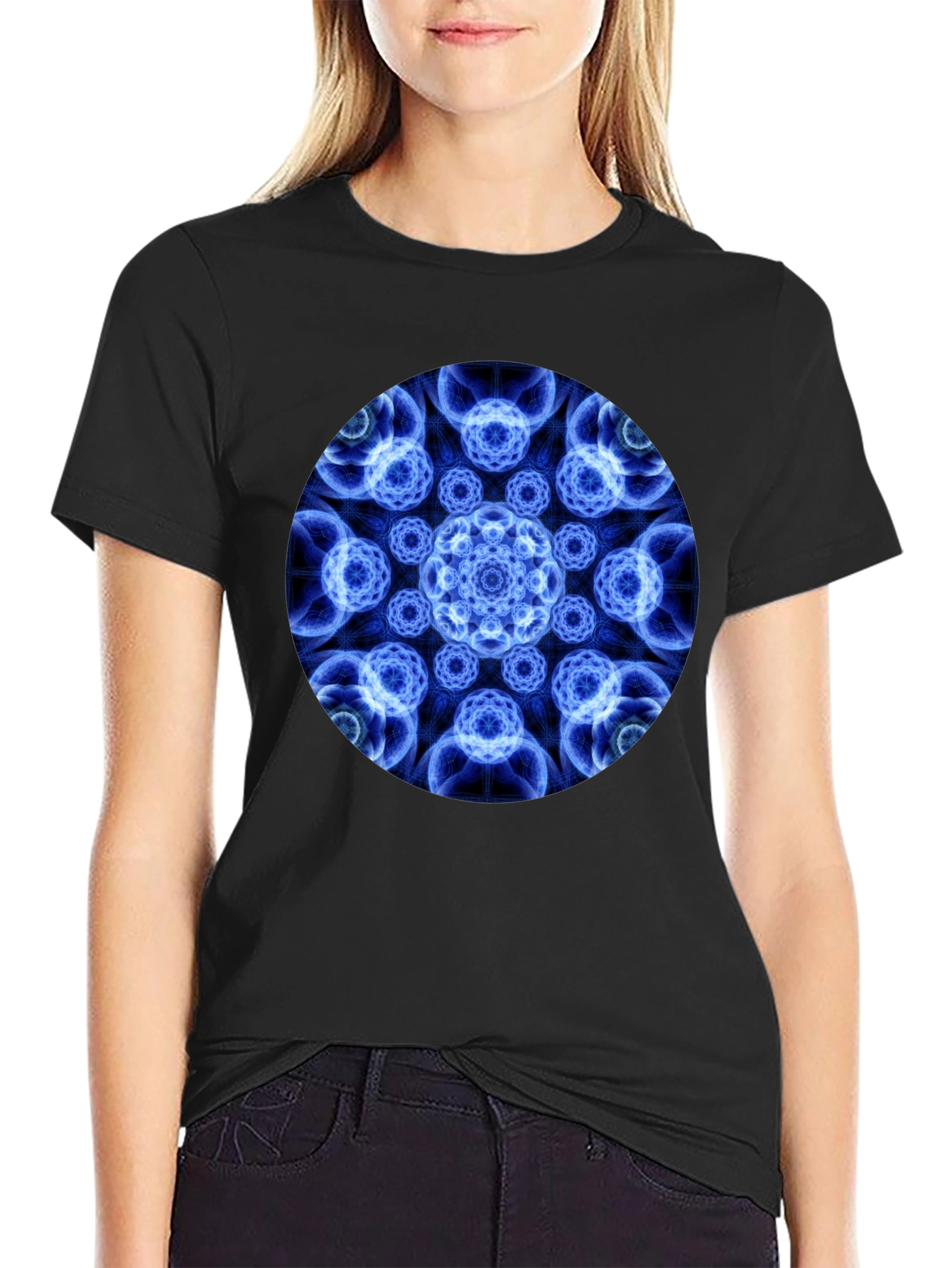 Geometric Mandala Black T-Shirt