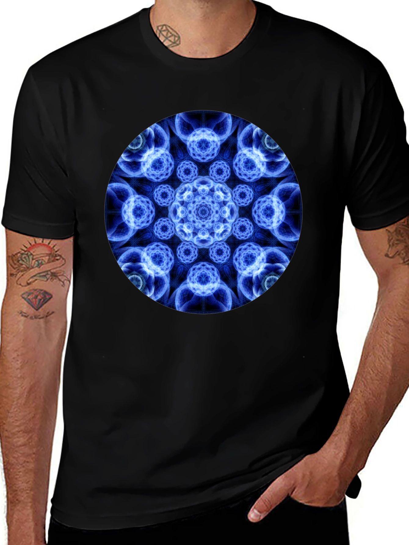 Geometric Mandala Black T-Shirt