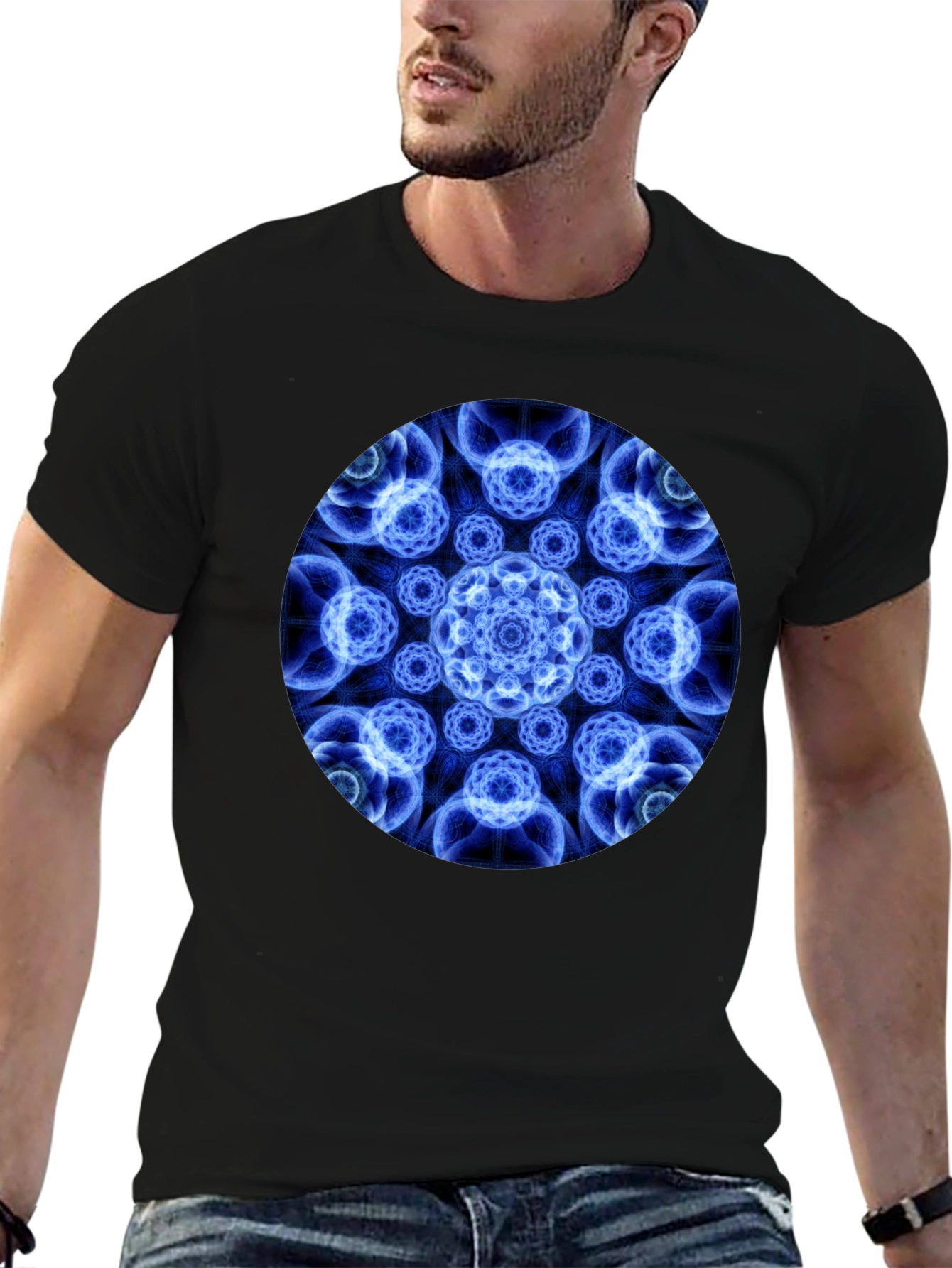 Geometric Mandala Black T-Shirt