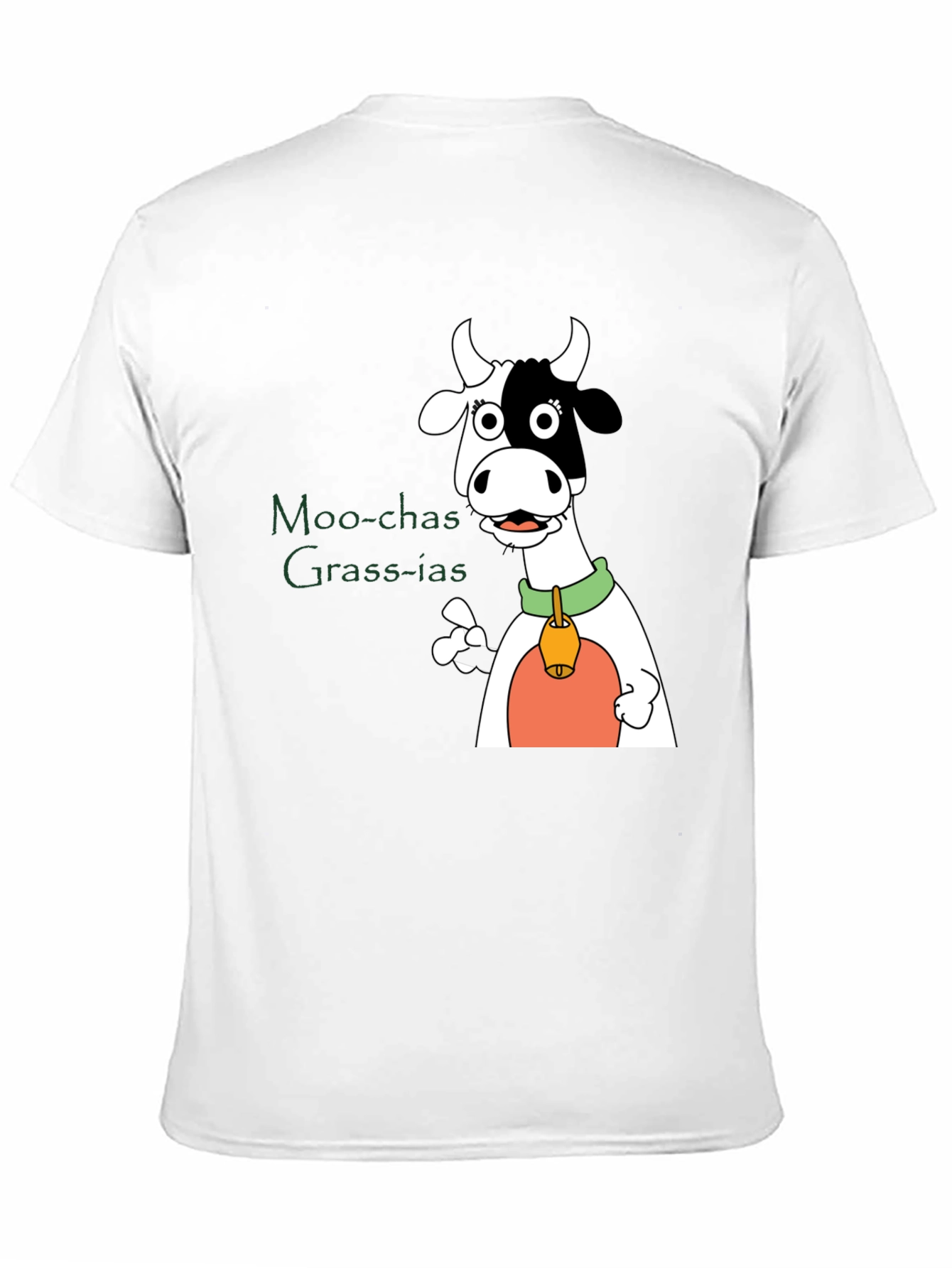 Moo-chas Grass-ias Cow Graphic Black T-Shirt