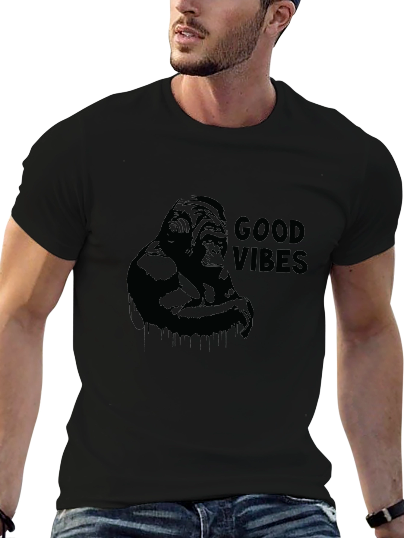 Good Vibes Gorilla Graphic T-Shirt