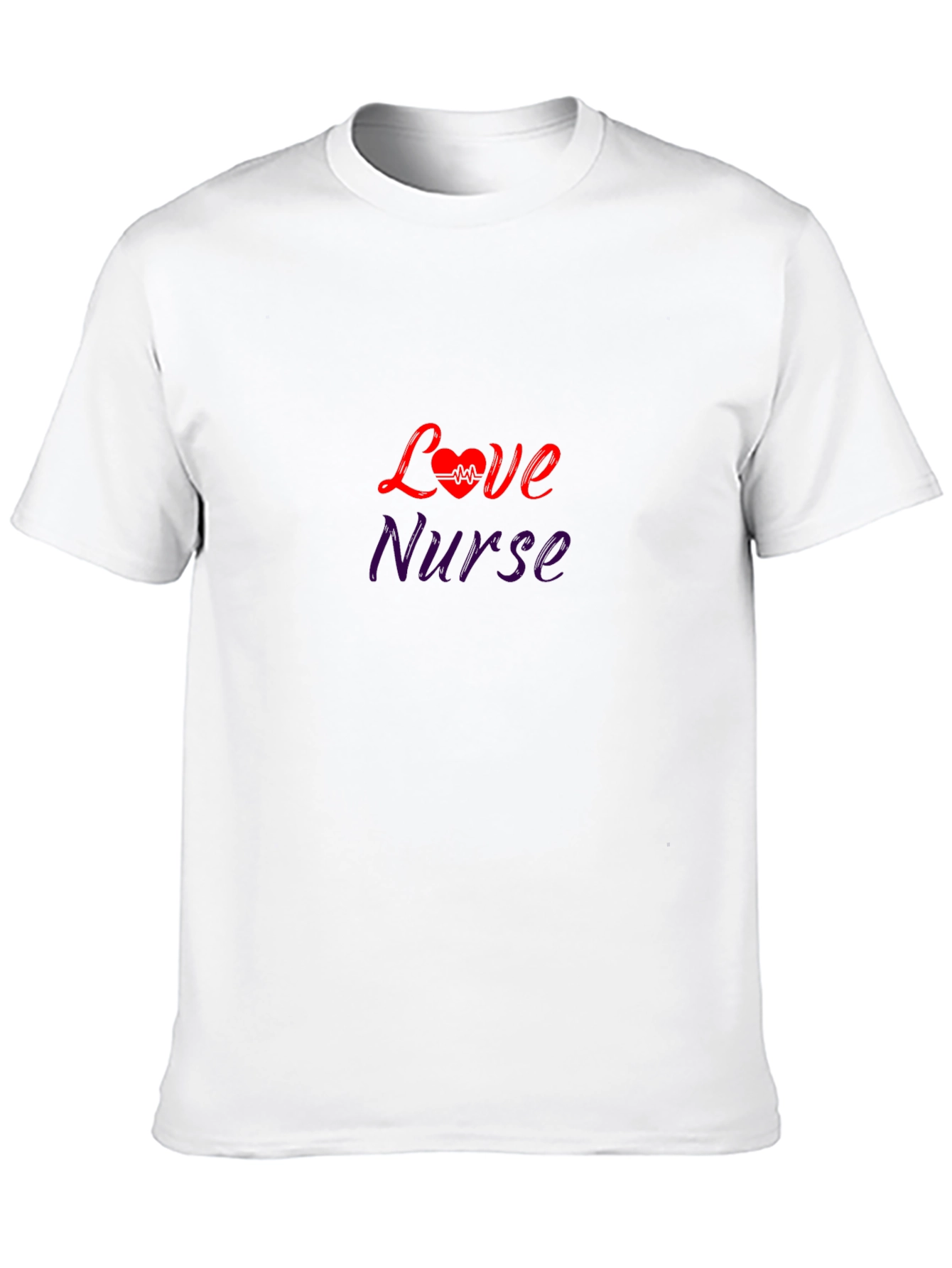 Love Nurse Graphic T-Shirt - Heartbeat Design