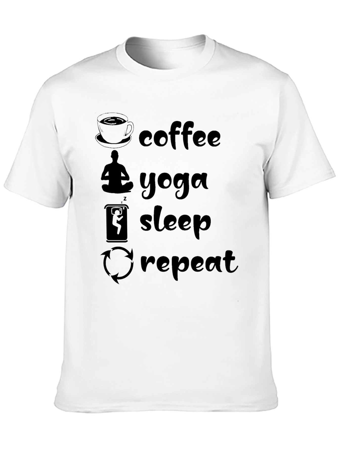 Coffee Yoga Sleep Repeat Graphic Tee