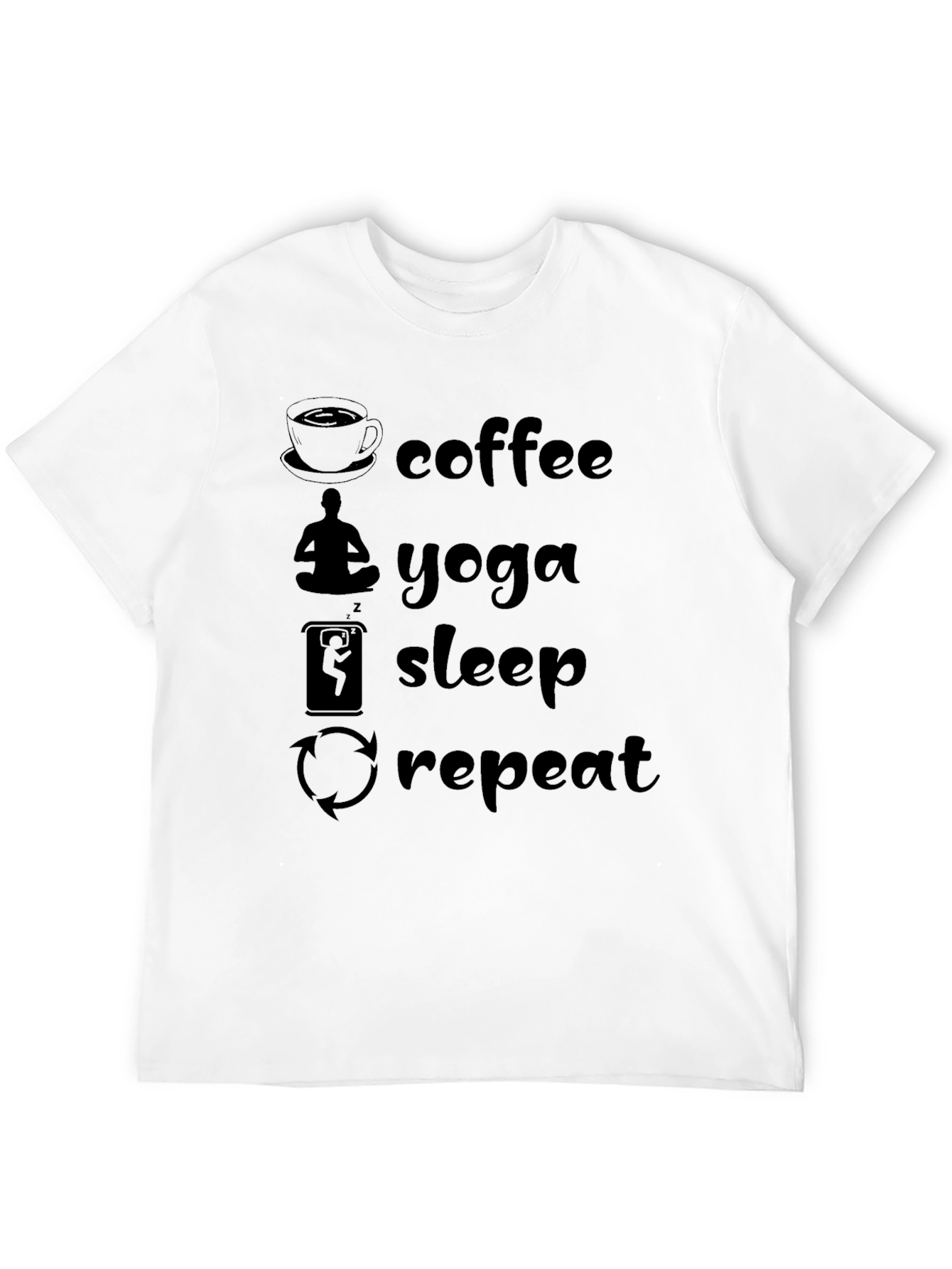 Coffee Yoga Sleep Repeat Graphic Tee