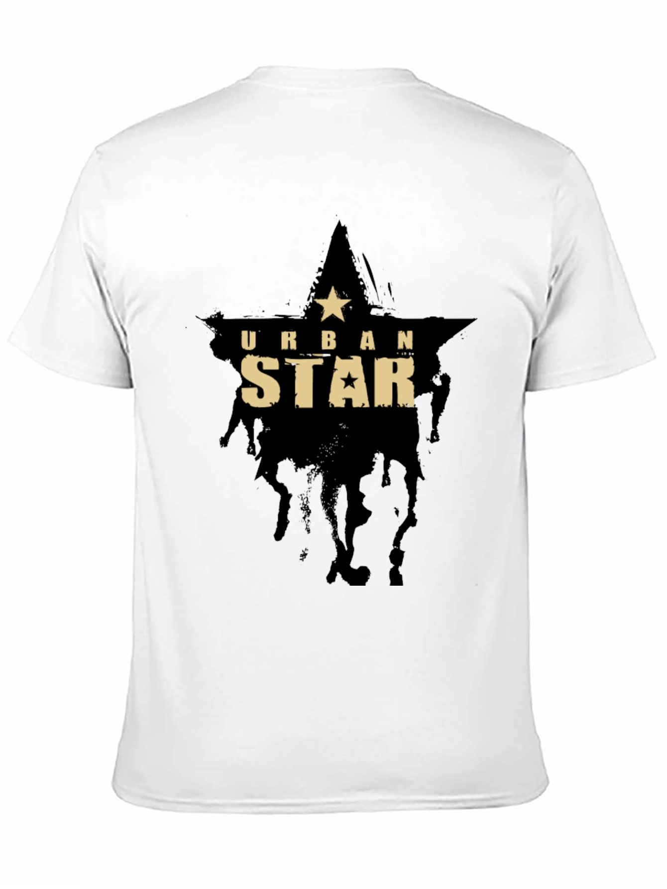 Urban Star Black Graphic Tee - Mens Casual T-Shirt