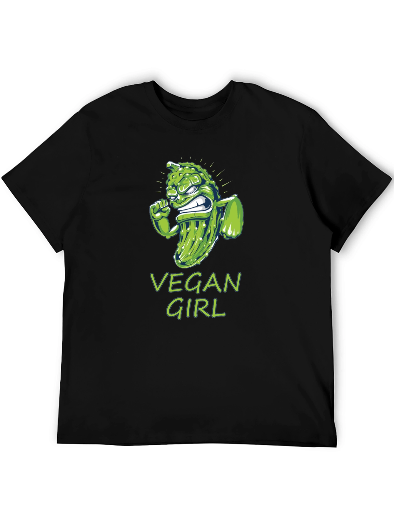 Vegan Girl T-Shirt Funny Pickle Design