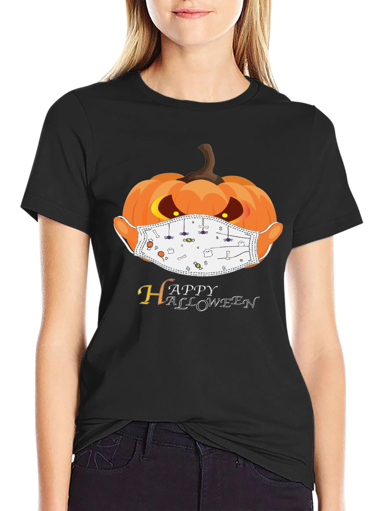 Halloween Pumpkin Mask T-Shirt