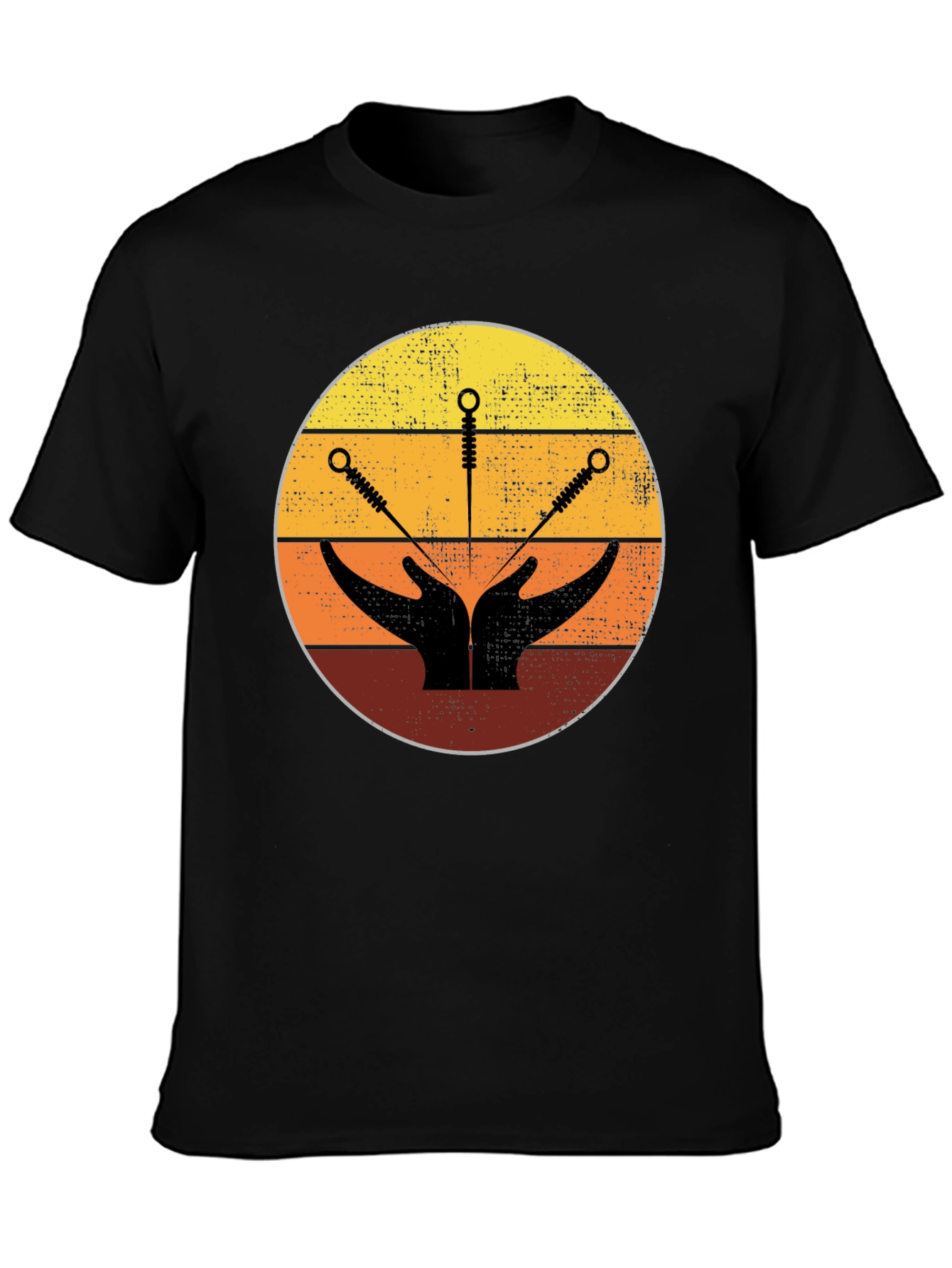 Acupuncture Hands Graphic Tee - Unisex Black T-Shirt