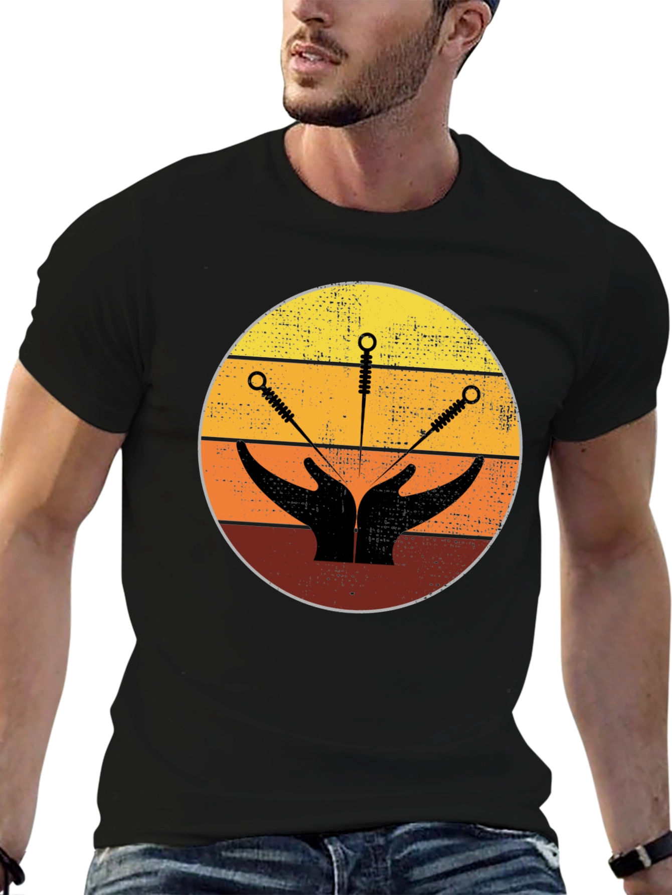 Acupuncture Hands Graphic Tee - Unisex Black T-Shirt