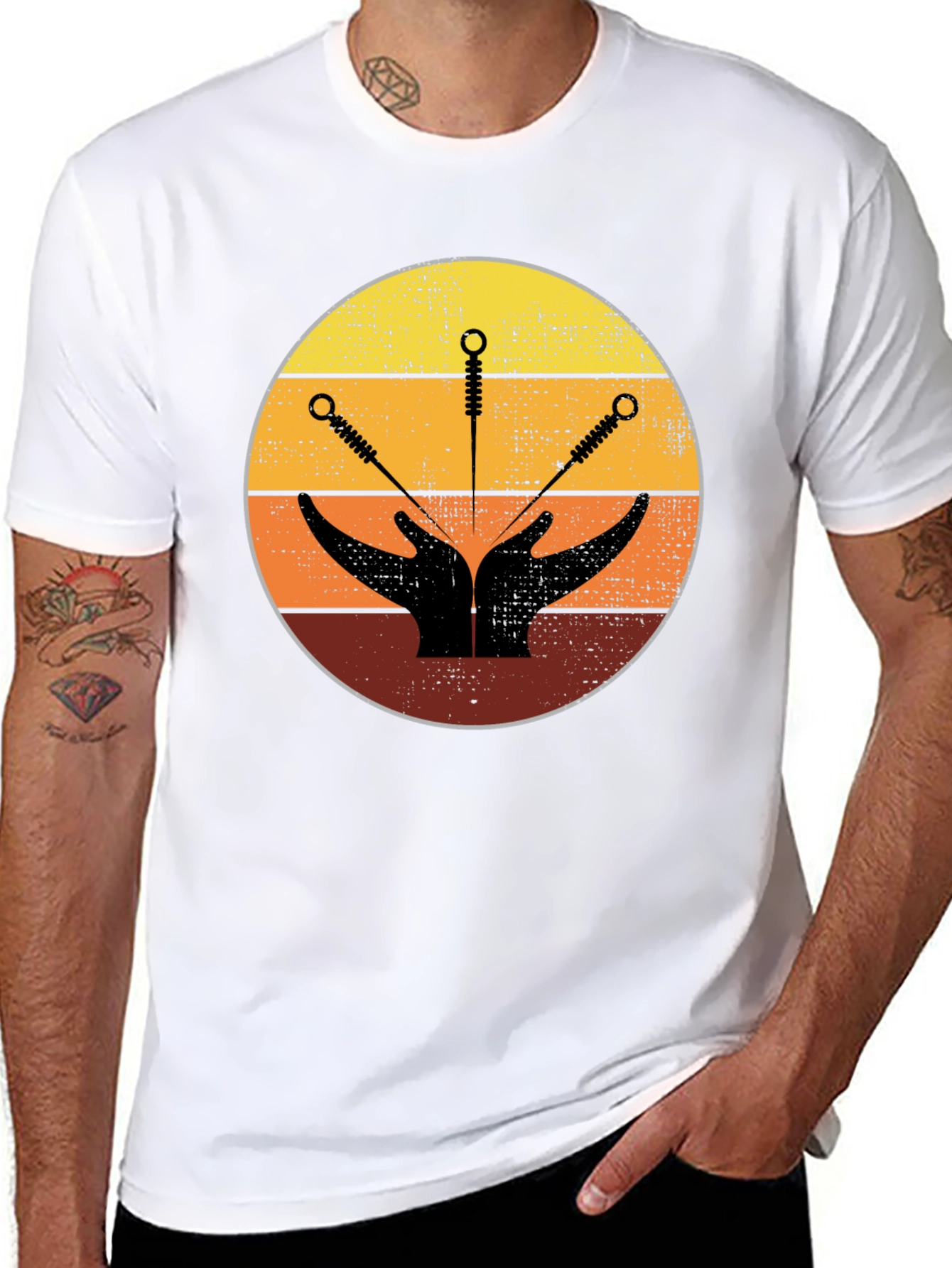 Acupuncture Hands Graphic Tee - Unisex Black T-Shirt