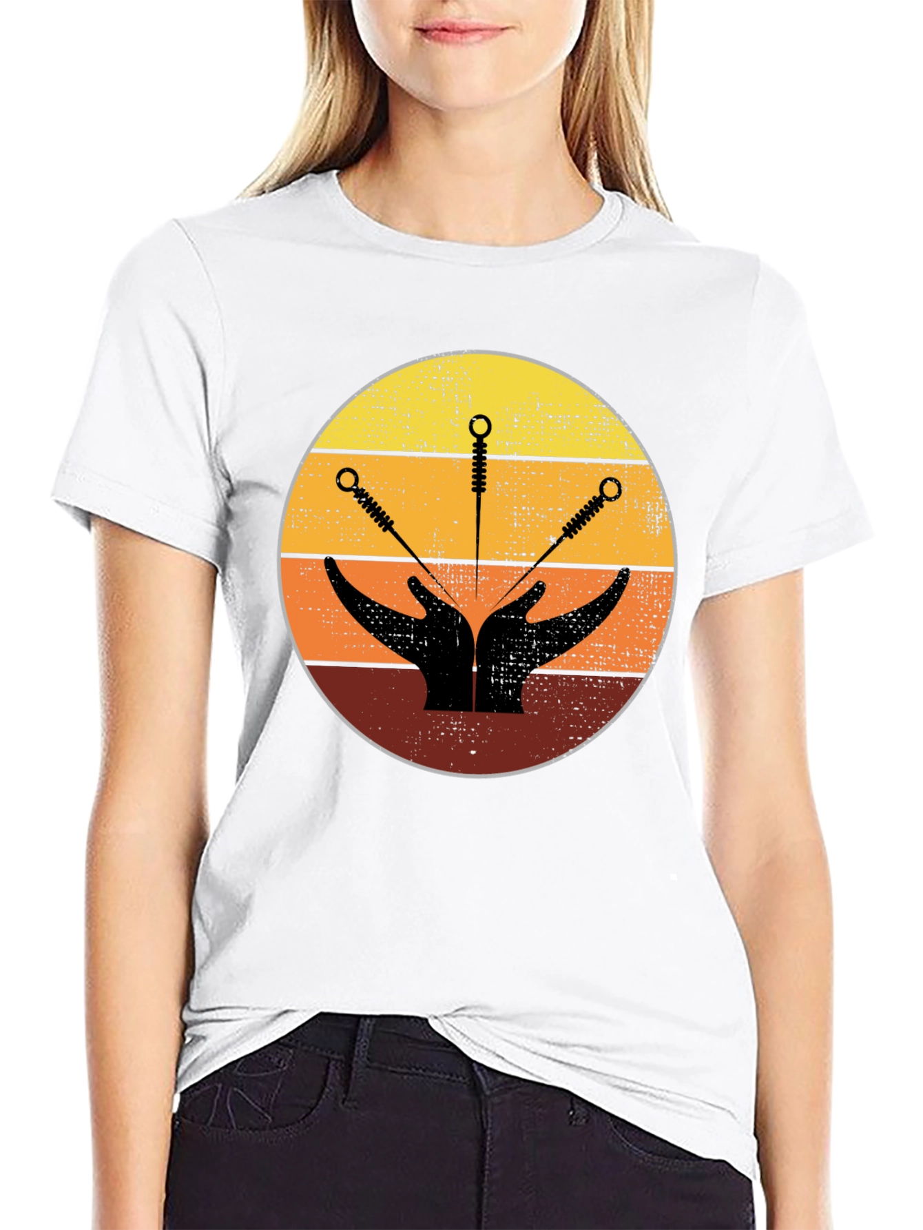 Acupuncture Hands Graphic Tee - Unisex Black T-Shirt