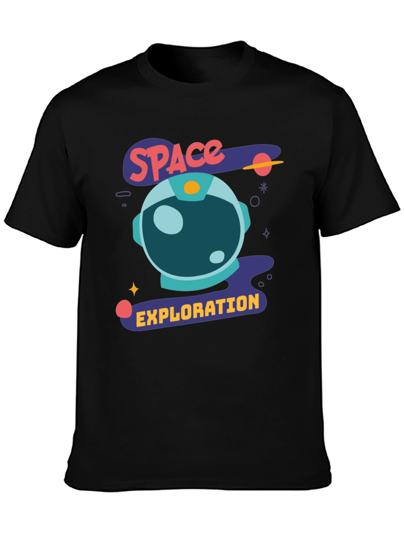 Space Exploration Graphic Tee - Black Astronaut Shirt