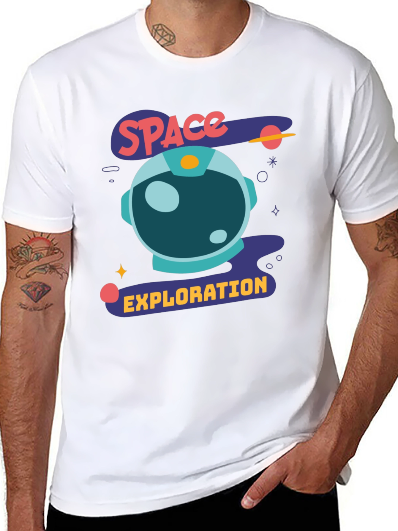 Space Exploration Graphic Tee - Black Astronaut Shirt
