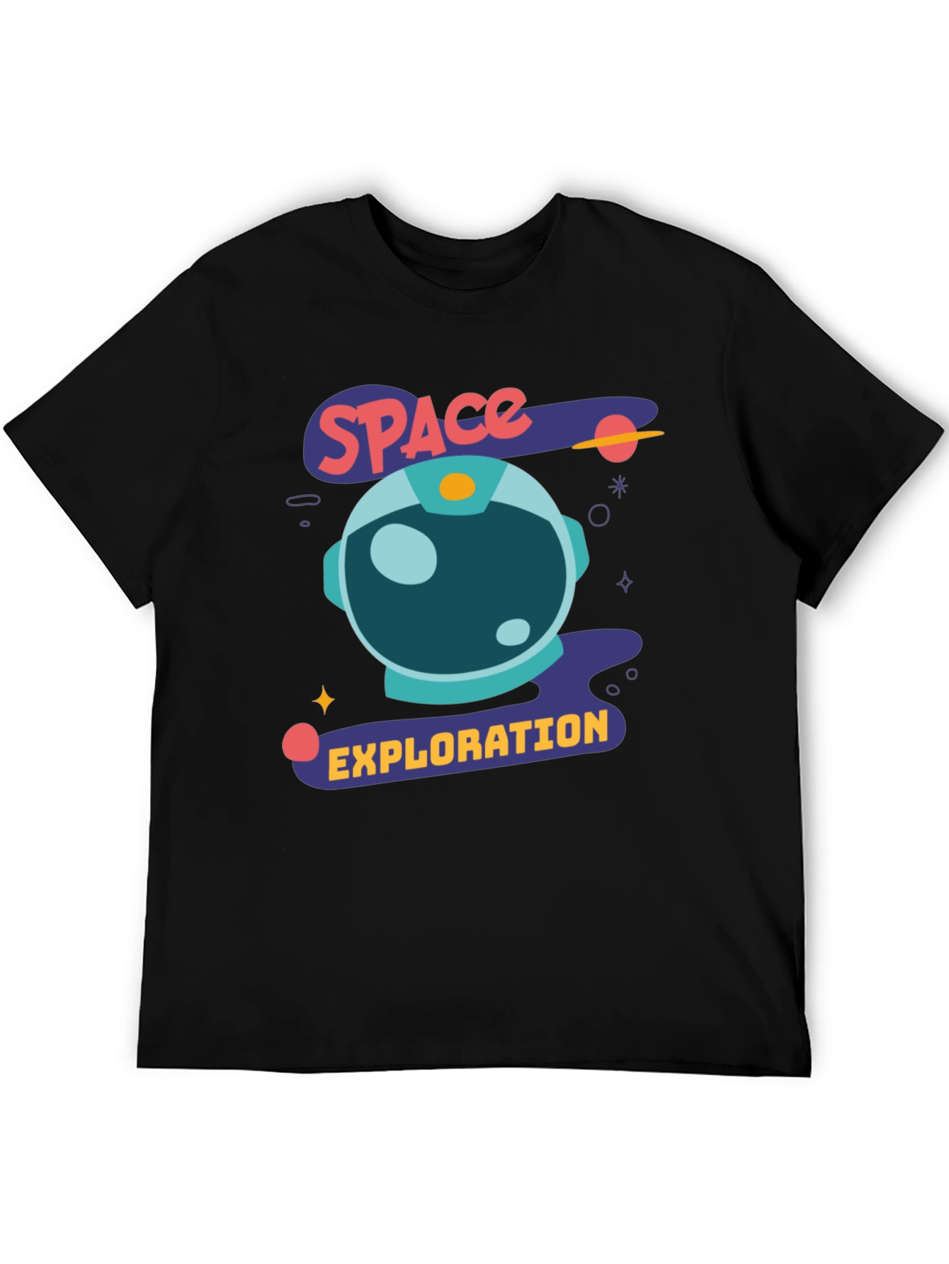 Space Exploration Graphic Tee - Black Astronaut Shirt