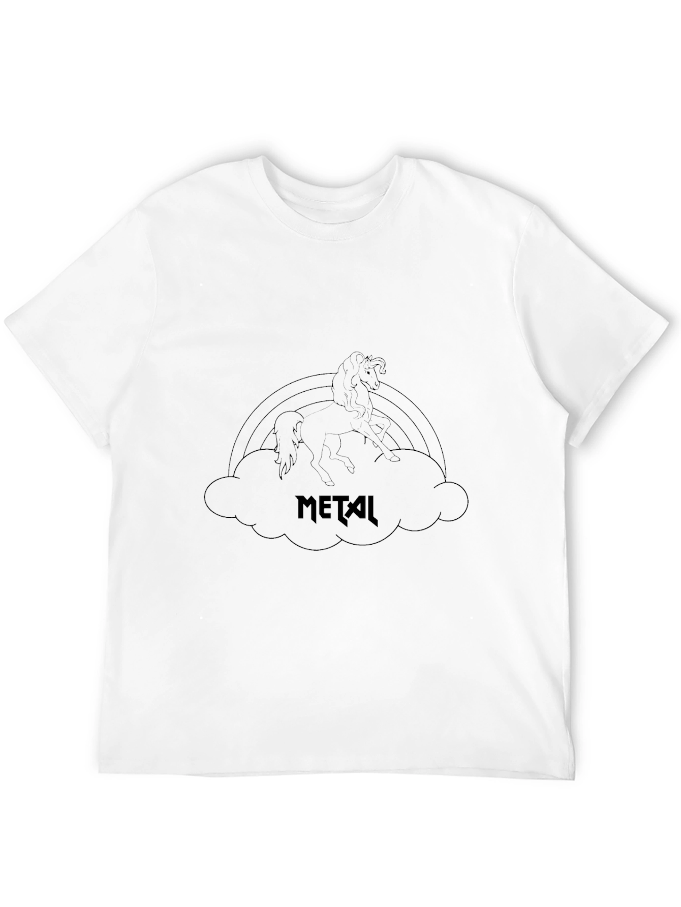 Black Metal Unicorn Rainbow T-Shirt